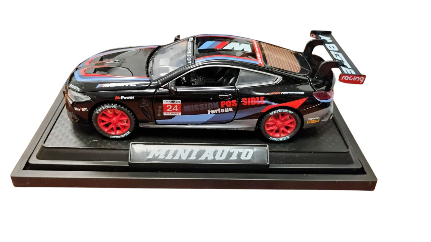 AUTO METALOWE MEGA TURBO RACER 17CM SPORTOWY BOLID LED I DŹWIĘK E2543 EMAJ