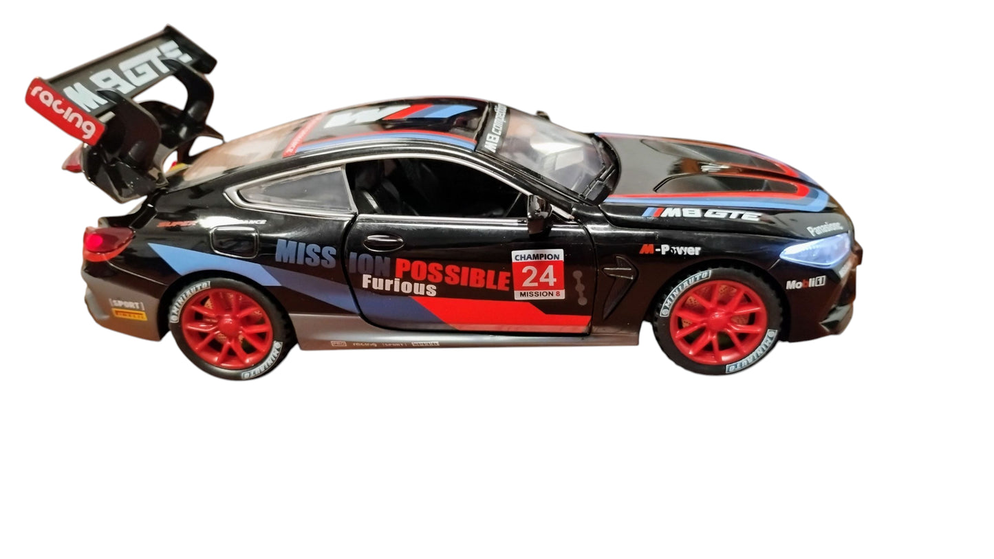 AUTO METALOWE MEGA TURBO RACER 17CM SPORTOWY BOLID LED I DŹWIĘK E2543 EMAJ