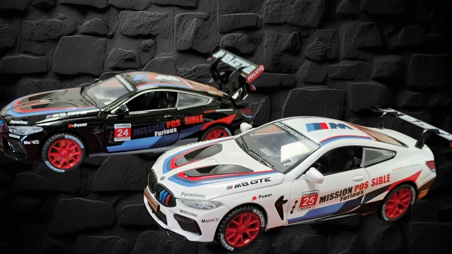 AUTO METALOWE MEGA TURBO RACER 17CM SPORTOWY BOLID LED I DŹWIĘK E2543 EMAJ