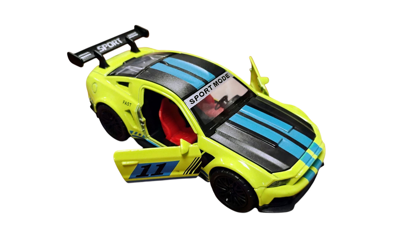 AUTO METALOWY SAMOCHÓD SPORTOWY 12cm LED DŹWIĘK NAPĘD PULLBACK E2559EMAJ