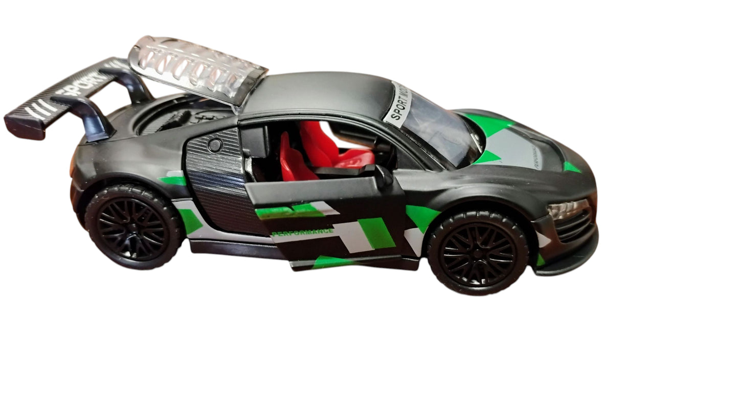 AUTO METALOWY SAMOCHÓD SPORTOWY 12cm LED DŹWIĘK NAPĘD PULLBACK E2559EMAJ
