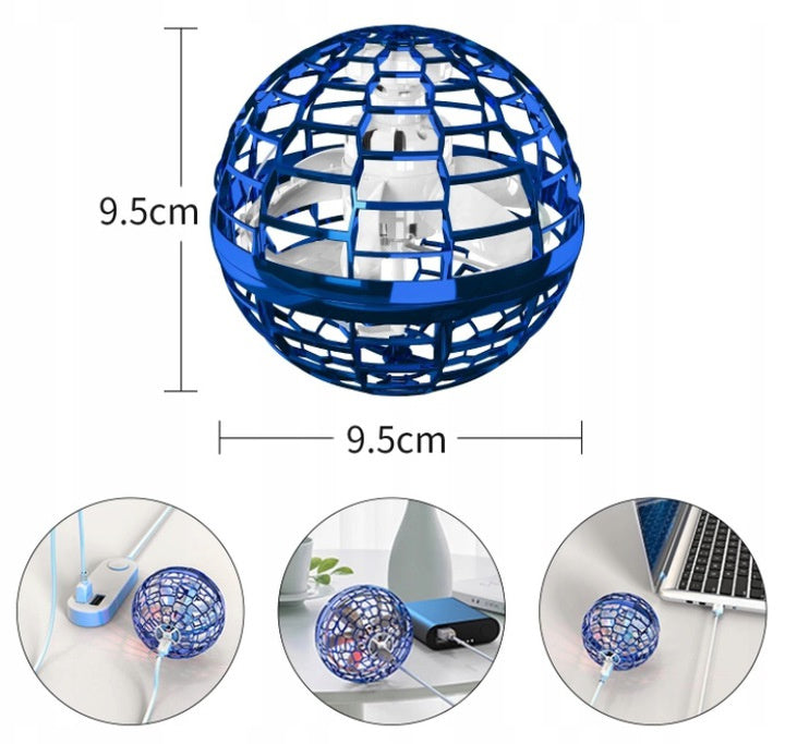 LATAJĄCA PIŁKA FIDGET SPINNER Flynova LED ŚWIECI KULA 2051 EMAJ