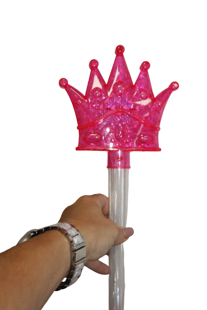 RÓŻDŻKA Z BERŁEM 50CM KORONA PIĘKNY BLASK KORONY Z KULĄ DISCO ŚWIECĄCE GADŻETY E1507