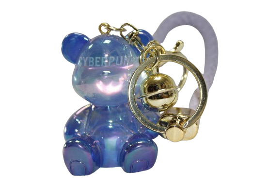 BRELOK MIŚ IMITACJA SZKŁA POŁYSK ZŁOTE ZAPIĘCIA PLECIONY UCHWYT E1965