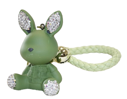 BRELOK KRÓLICZEK ZDOBIONY CYRKONIAMI 7CM ZŁOTE ZAPIĘCIA E1968 EMAJ