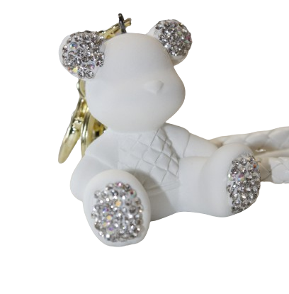 BRELOK MIŻ ZDOBIONY CYRKONIAMI ZŁOTE ZAPIĘCIA PLECIONY UCHWYT 5,5CM E1956 EMAJ