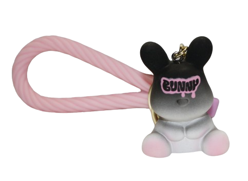 BRELOK KRÓLIK BUNNY IMITACJA GIPSOWEJ FORMY ZŁOTE ZAPIĘCIA 5CM E1887 EMAJ