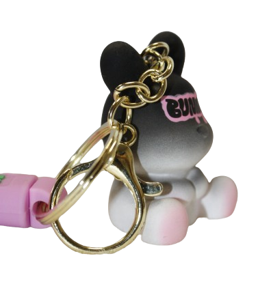 BRELOK KRÓLIK BUNNY IMITACJA GIPSOWEJ FORMY ZŁOTE ZAPIĘCIA 5CM E1887 EMAJ