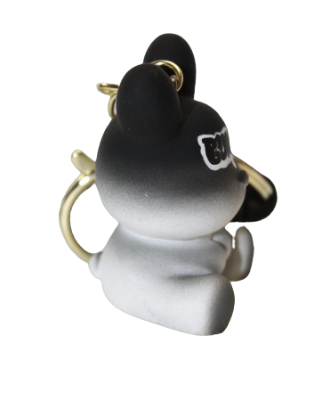 BRELOK KRÓLIK BUNNY IMITACJA GIPSOWEJ FORMY ZŁOTE ZAPIĘCIA 5CM E1887 EMAJ