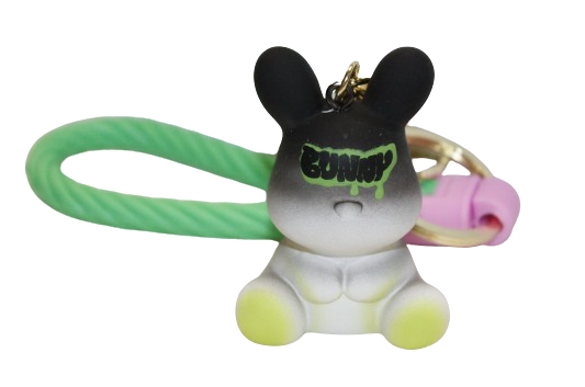 BRELOK KRÓLIK BUNNY IMITACJA GIPSOWEJ FORMY ZŁOTE ZAPIĘCIA 5CM E1887 EMAJ