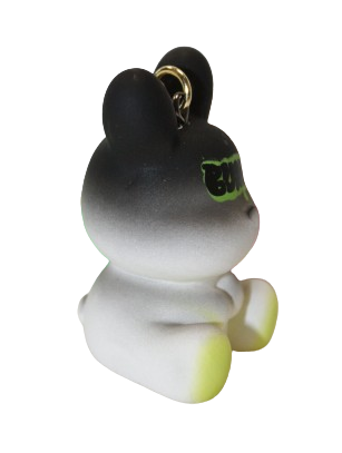 BRELOK KRÓLIK BUNNY IMITACJA GIPSOWEJ FORMY ZŁOTE ZAPIĘCIA 5CM E1887 EMAJ