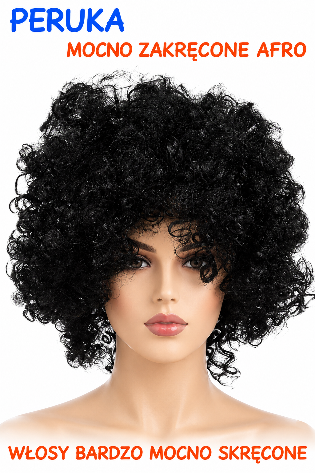 PERUKA AFRO CZARNE KRĘCONE WŁOSY LOKI E1278 EMAJ