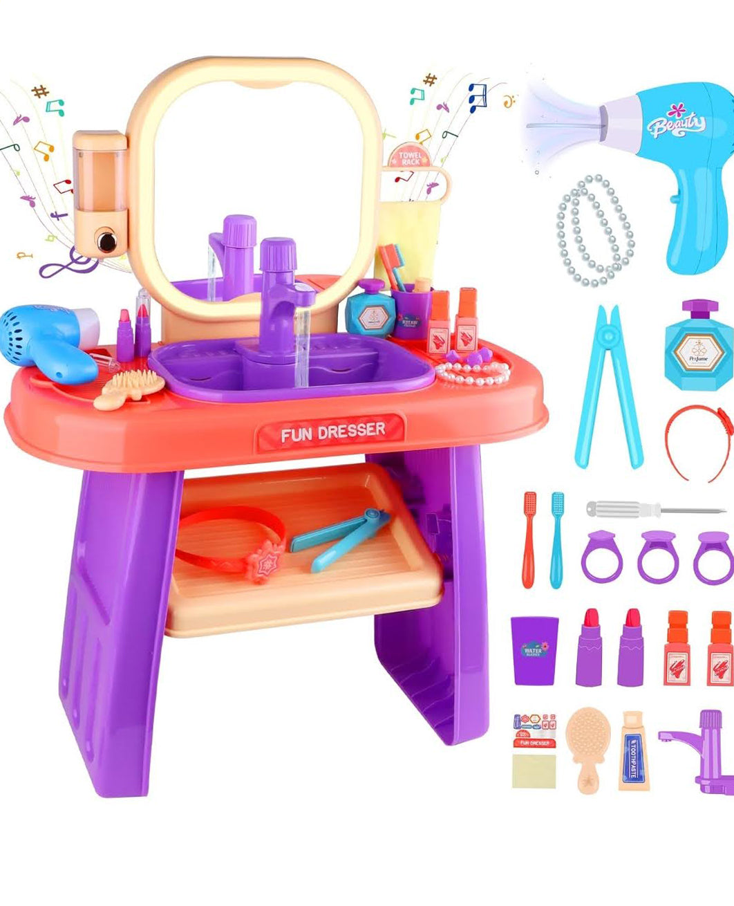 TOALETKA DLA DZIECI AKCESORIA LUSTRO 72cmx56cm E2380 EMAJ