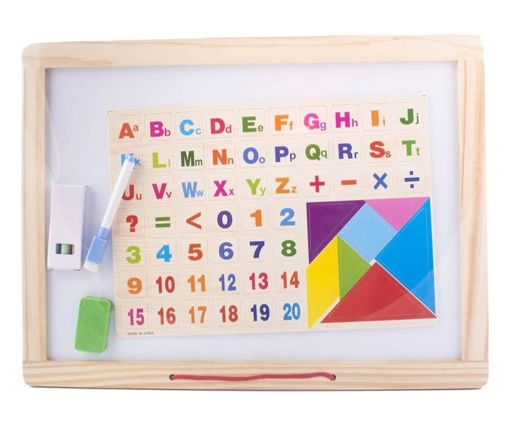 TABLICA DREWNIANA DWUSTRONNA 44CM KREDA E2365 EMAJ