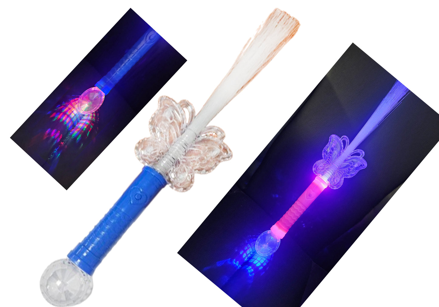 RÓŻDŻKA LED MOTYL ANIELSKI WŁOS KULA DISCO 40CM E2091 EMAJ