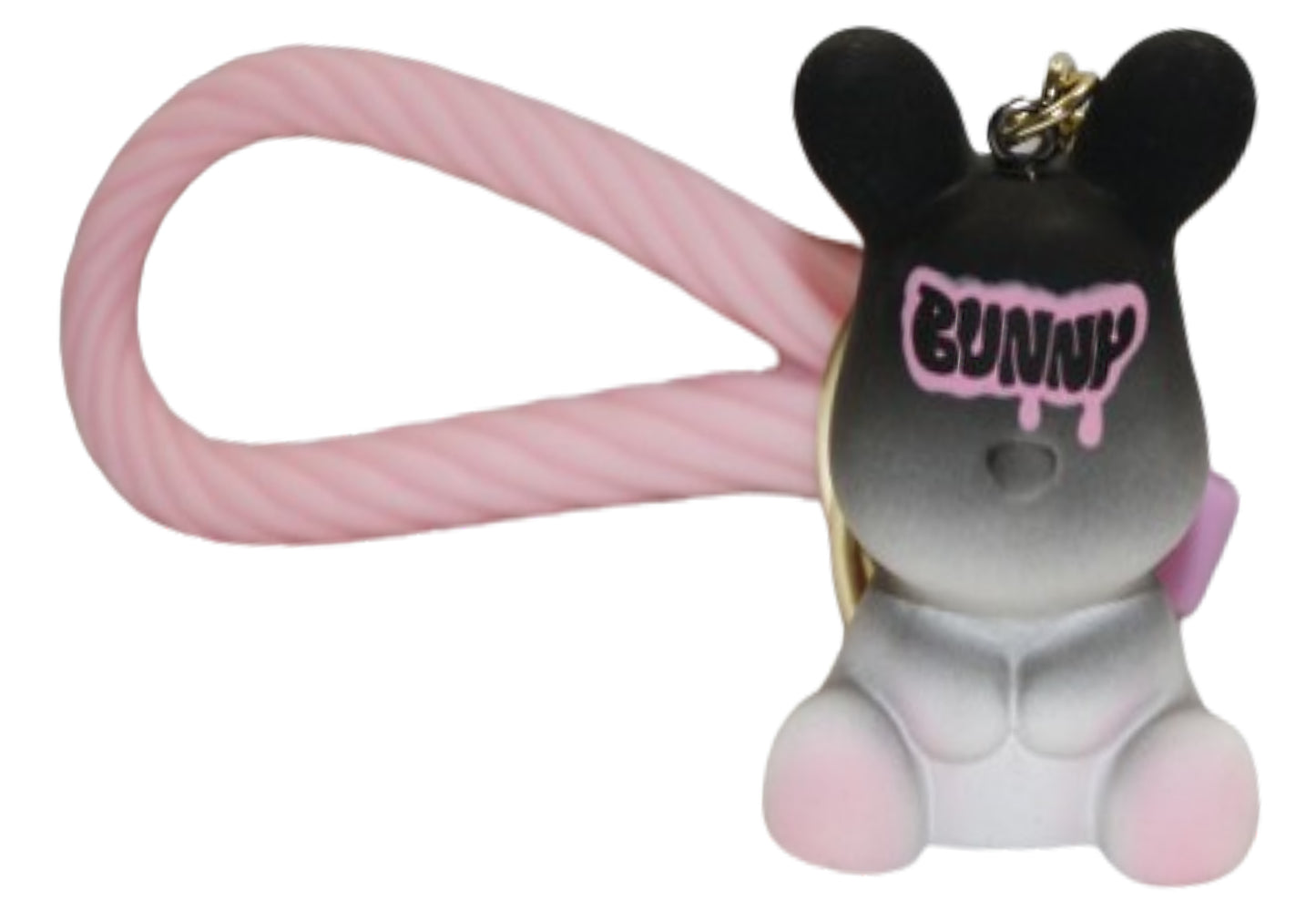 BRELOK KRÓLIK BUNNY IMITACJA GIPSOWEJ FORMY ZŁOTE ZAPIĘCIA 5CM E1887 EMAJ