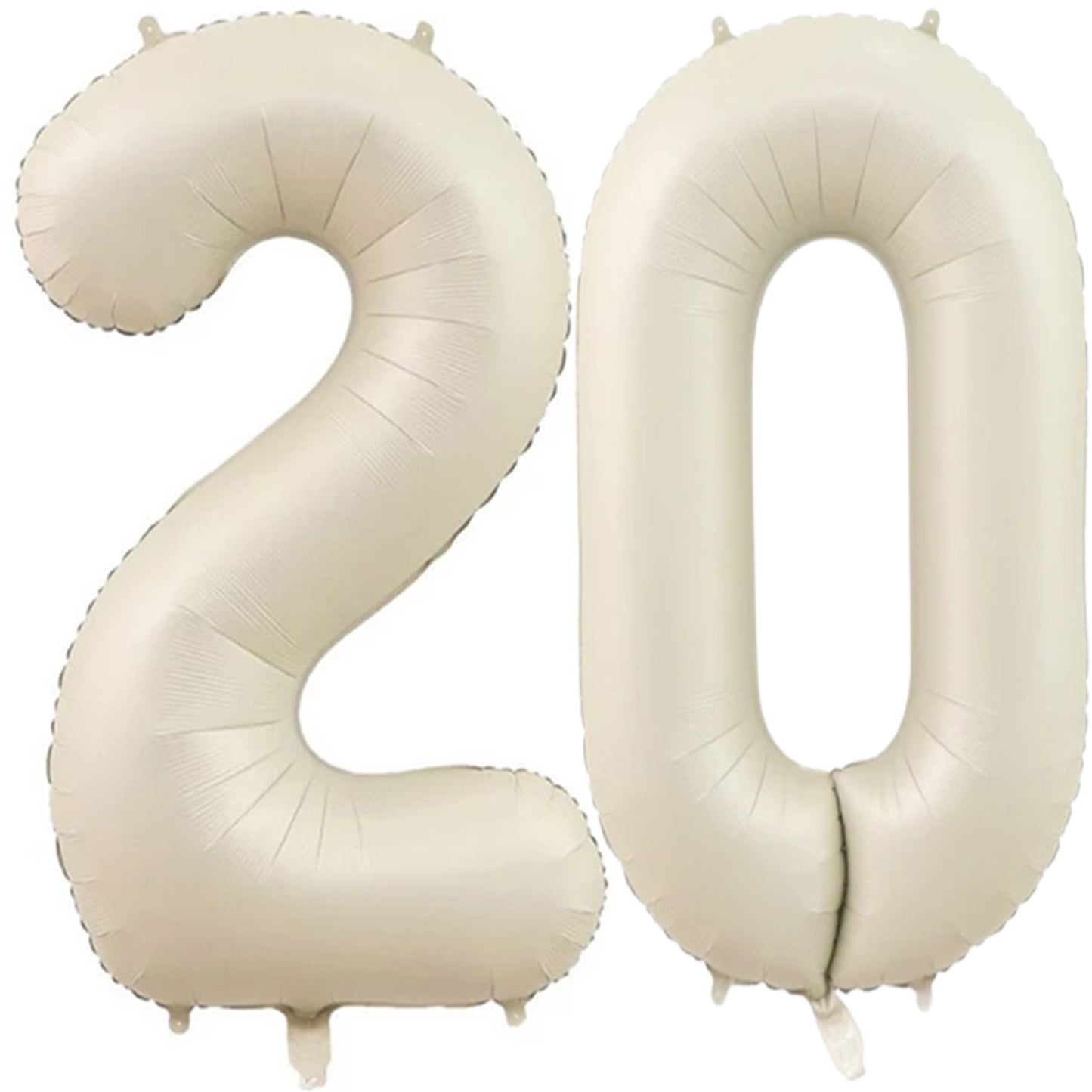BALONY 20-TKA CYFRY ZESTAW 70CM KREMOWY MAT CIELISTY EMAJ