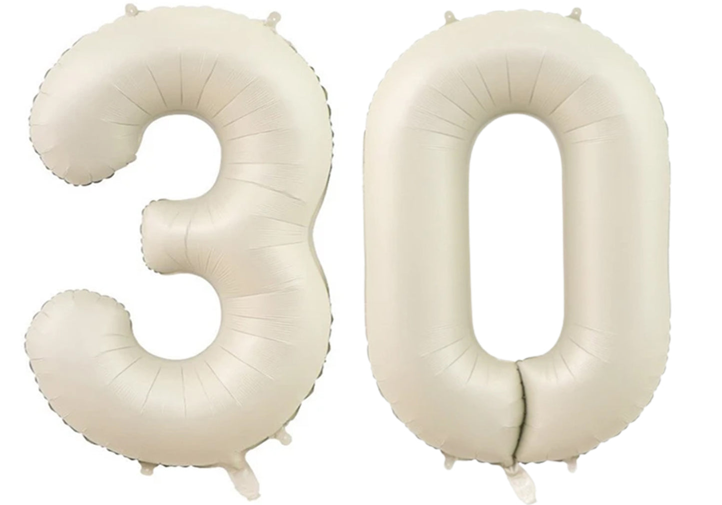 BALONY 30-TKA CYFRY ZESTAW 70CM CIELISTY MAT KREMOWY MAT EMAJ