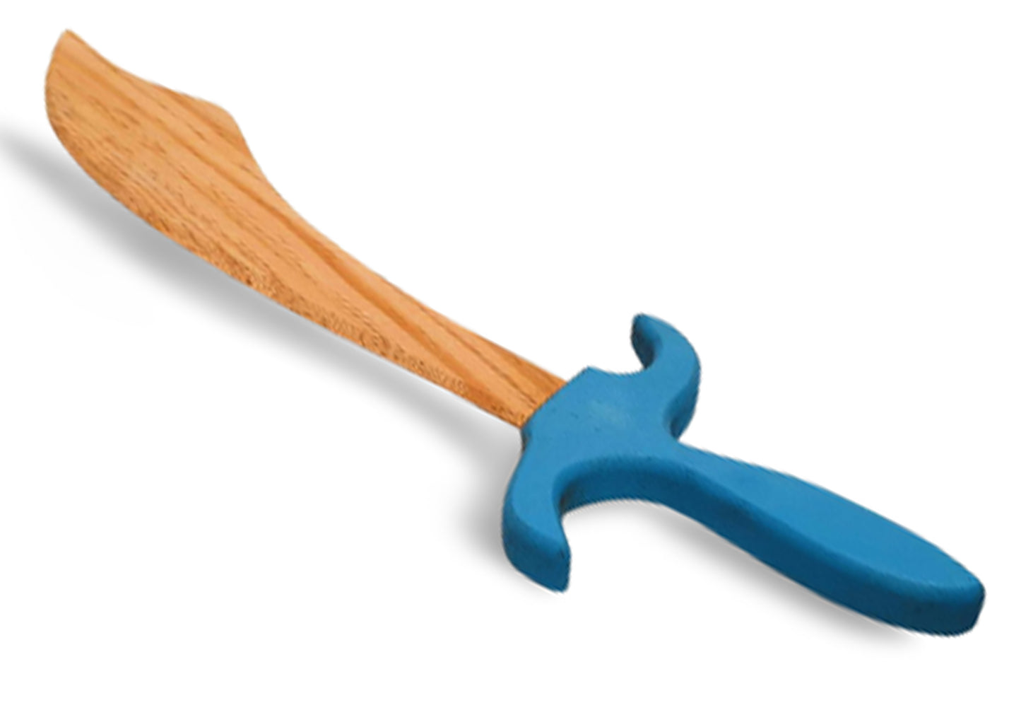 DREWNIANY MIECZ TASAK Z KOLOROWĄ RĄCZKĄ 48CM STRÓJ KARNAWAŁOWY E1189 EMAJ