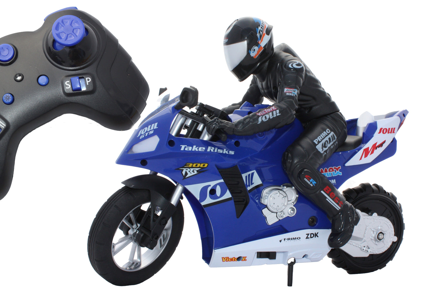 MOTOR RC MOTOCYKLISTA 2,4GH 35cm JAZDA NA KOLE E1252 EMAJ