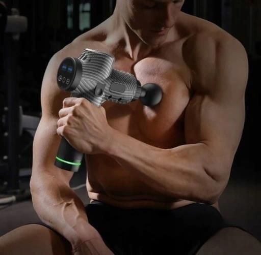 PISTOLET DO MASAŻU MASAŻER WALIZKA KOMPLETNY ZESTAW 6 GŁOWIC E2659 EMAJ