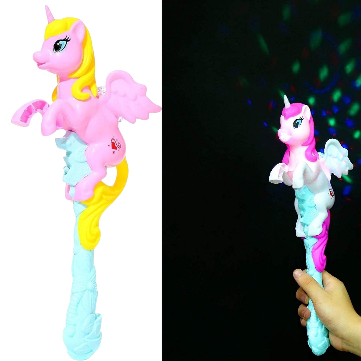 RÓŻDŻKA JEDNOROŻEC KULA DISCO ŚWIATŁA LED MUZYKA 40CM E2092 EMAJ