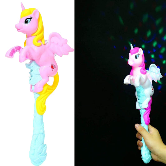 RÓŻDŻKA JEDNOROŻEC KULA DISCO ŚWIATŁA LED MUZYKA 40CM E2092 EMAJ