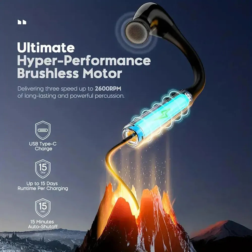 MASAŻER PISTOLETOWY MDHL MASAŻ MIĘŚNI 5 PRĘDKOŚCI 4 GŁOWICE E2570 EMAJ