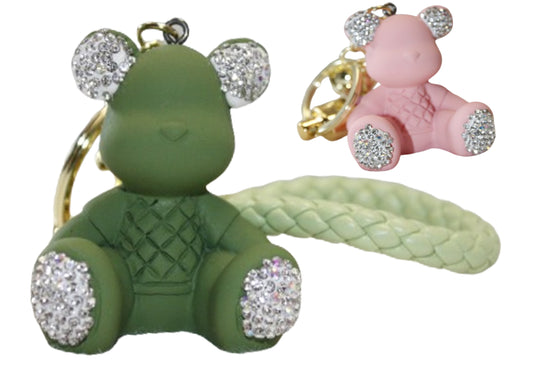 BRELOK MIŻ ZDOBIONY CYRKONIAMI ZŁOTE ZAPIĘCIA PLECIONY UCHWYT 5,5CM E1956 EMAJ