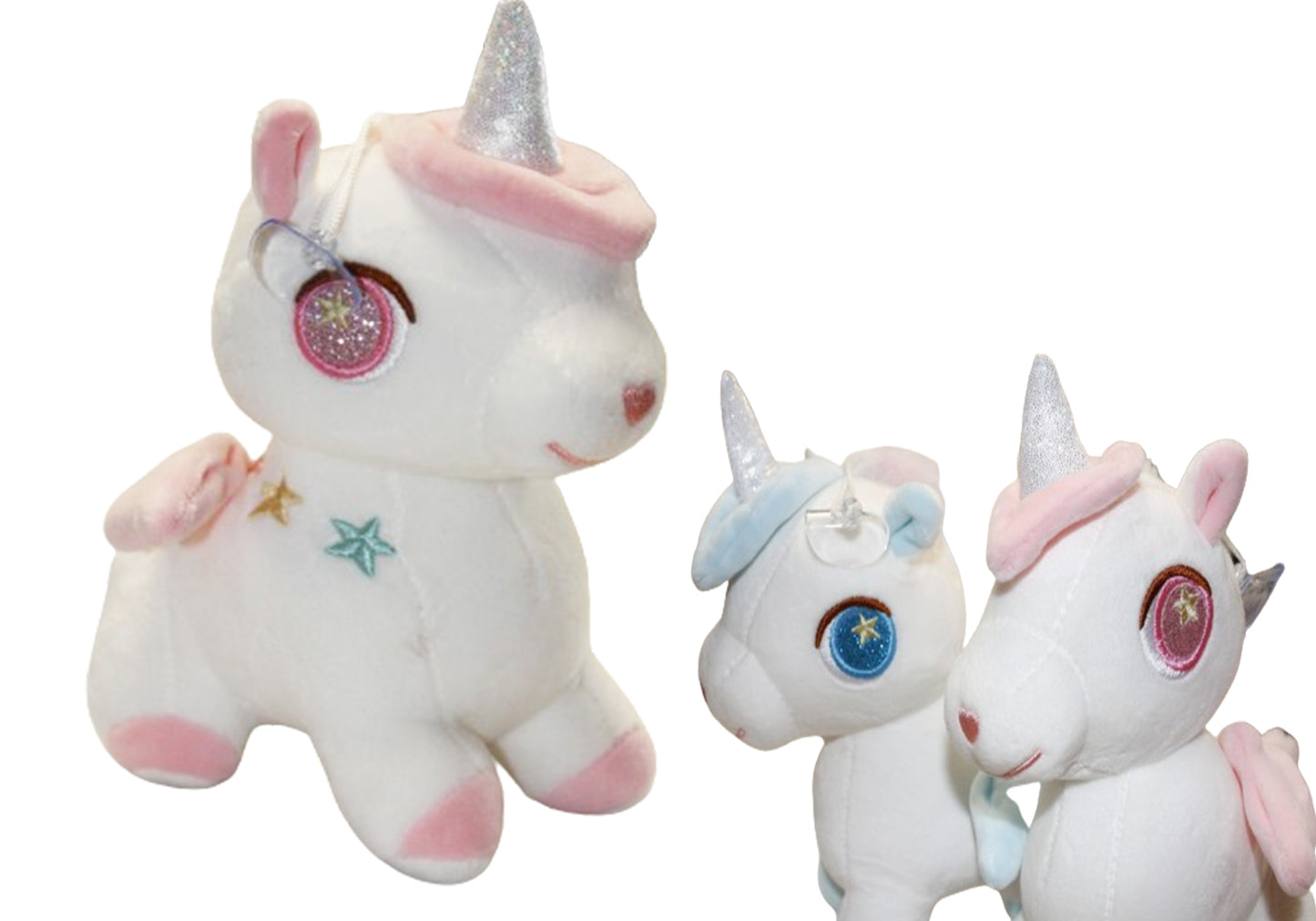 MASKOTKA JEDNOROŻEC UNICORN 23CM DWA KOLORY PRZYSSAWKA E2213 EMAJ