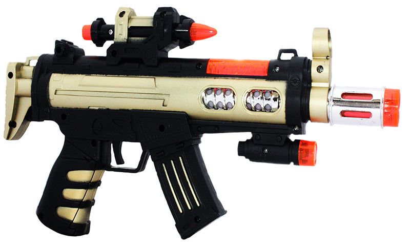 KARABIN PODŚWIETLANY PISTOLET  LASER 33cm DŹWIĘK E0429 EMAJ