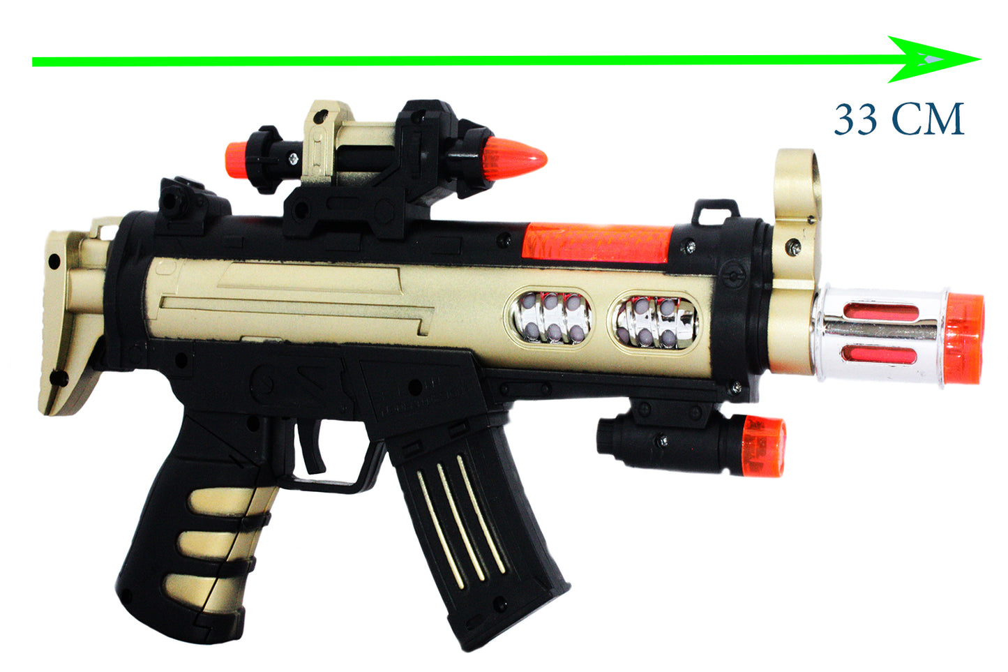 KARABIN PODŚWIETLANY PISTOLET  LASER 33cm DŹWIĘK E0429 EMAJ