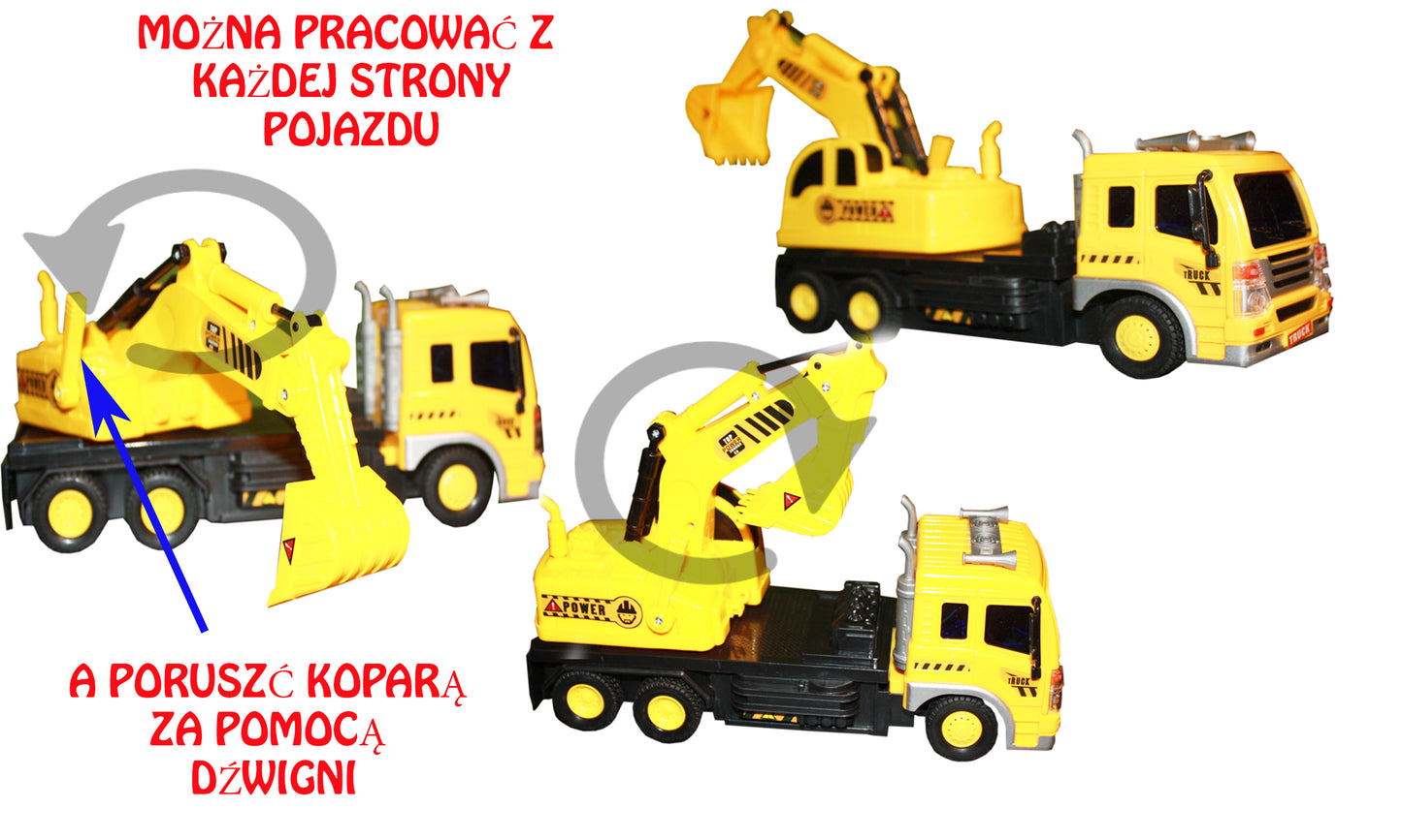 KOPARKA AUTO CIĘŻAROWE Z ŁYŻKĄ DO KOPANIA E0472 EMAJ