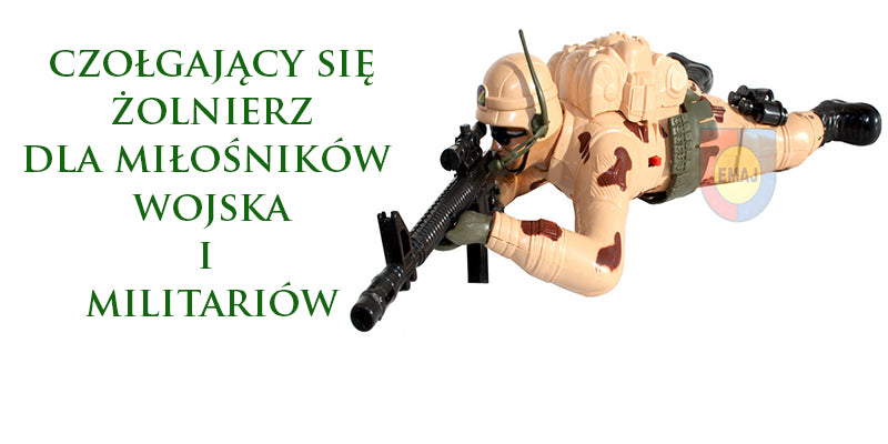 ŻÓŁNIERZ CZOŁGA SIĘ WYDAJE WOJSKOWE OKRZYKI KARABIN AMUNICJA E0116 EMAJ