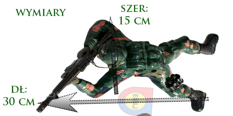 ŻÓŁNIERZ CZOŁGA SIĘ WYDAJE WOJSKOWE OKRZYKI KARABIN AMUNICJA E0116 EMAJ