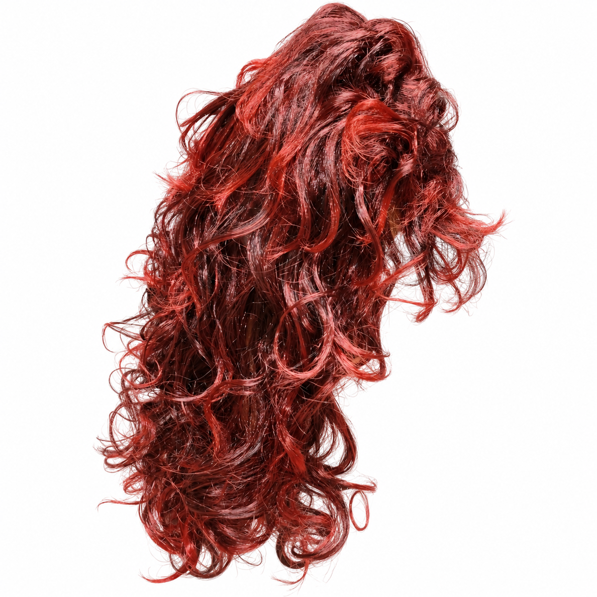 PERUKA MACHOŃ LOKI KRĘCONE WŁOSY BORDO PERUKI 60CM E0126-17 EMAJ