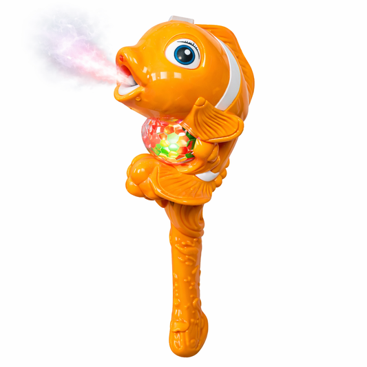 RÓŻDŻKA RYBKA NEMO Z PARĄ WODNĄ ŚWIATEŁKA LED DŹWIĘK 34CM E2477 EMAJ