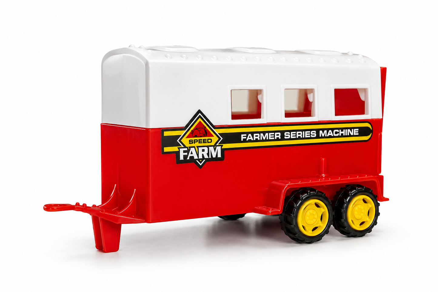 TRAKTOR Z PRZYCZEPĄ DO PRZEWOZU ZWIERZĄT ZESTAW FARMERSKI 34CM E1437 EMAJ