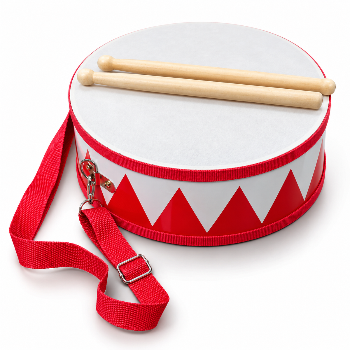 MUZYCZNY BĘBENEK DLA DZIECI Z PAŁECZKAMI 25CM + PASEK 2 KOLORY E2810 EMAJ