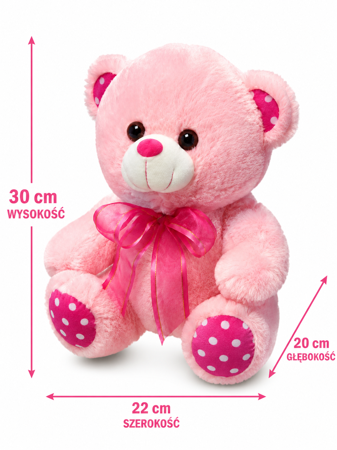 MIŚ PLUSZOWY KLASYCZNA MASKOTKA MISIEK PRZYTULANKA 30CM E0700 EMAJ