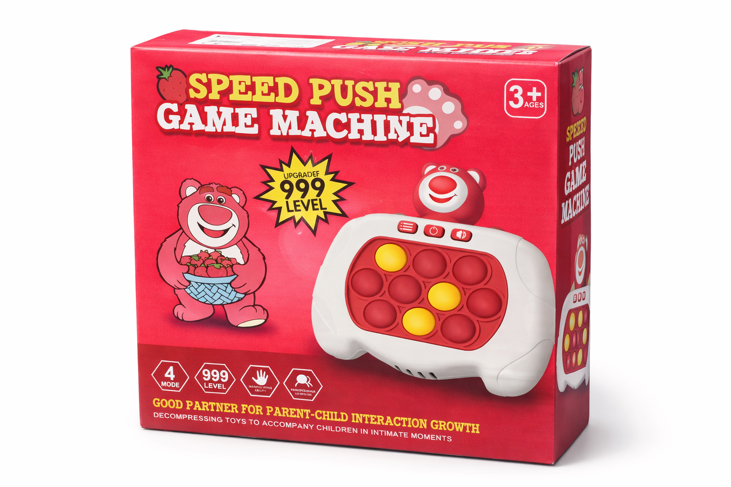GRA POP IT SENSORYCZNA ANTYSTRESOWA GRA MIŚ RÓŻOWY SPEED PUSH E2313 EMAJ