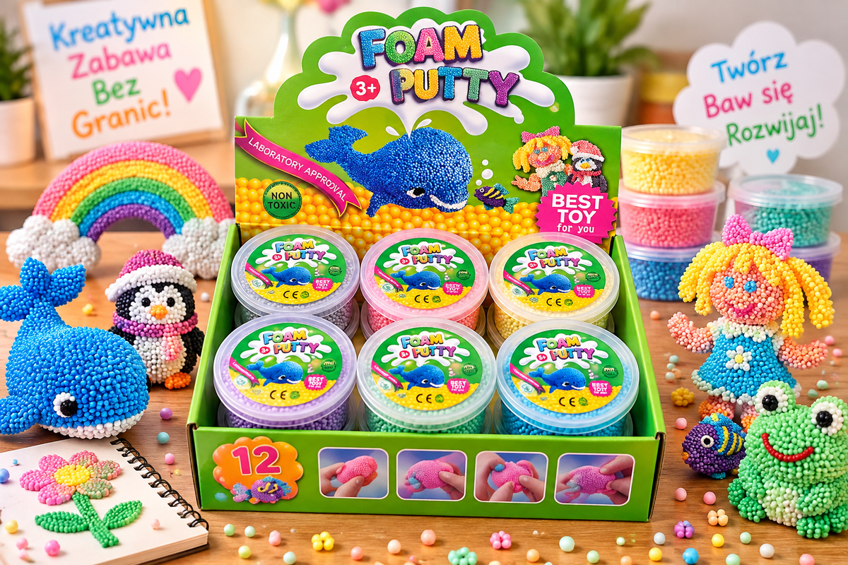 PIANKOLINA KULKOWA FOAM PUTTY MASA PLASTYCZNA SENSORYCZNA 8cm E0357 EMAJ