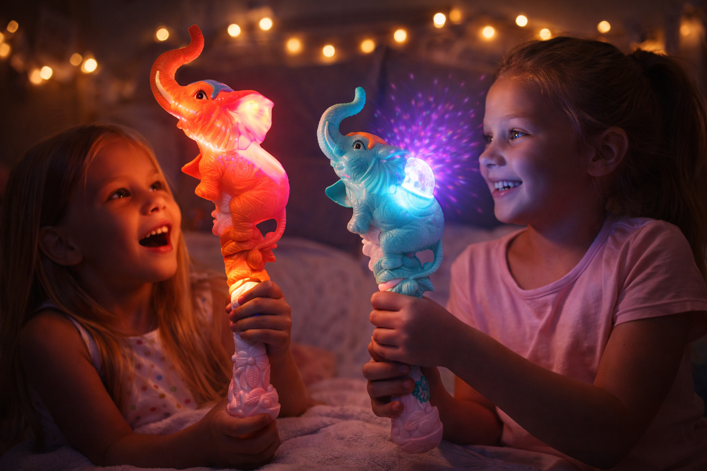 RÓŻDŻKA ŚWIECĄCA SŁOŃ KULA DISCO DŻWIEK LED 40cm E2476 EMAJ