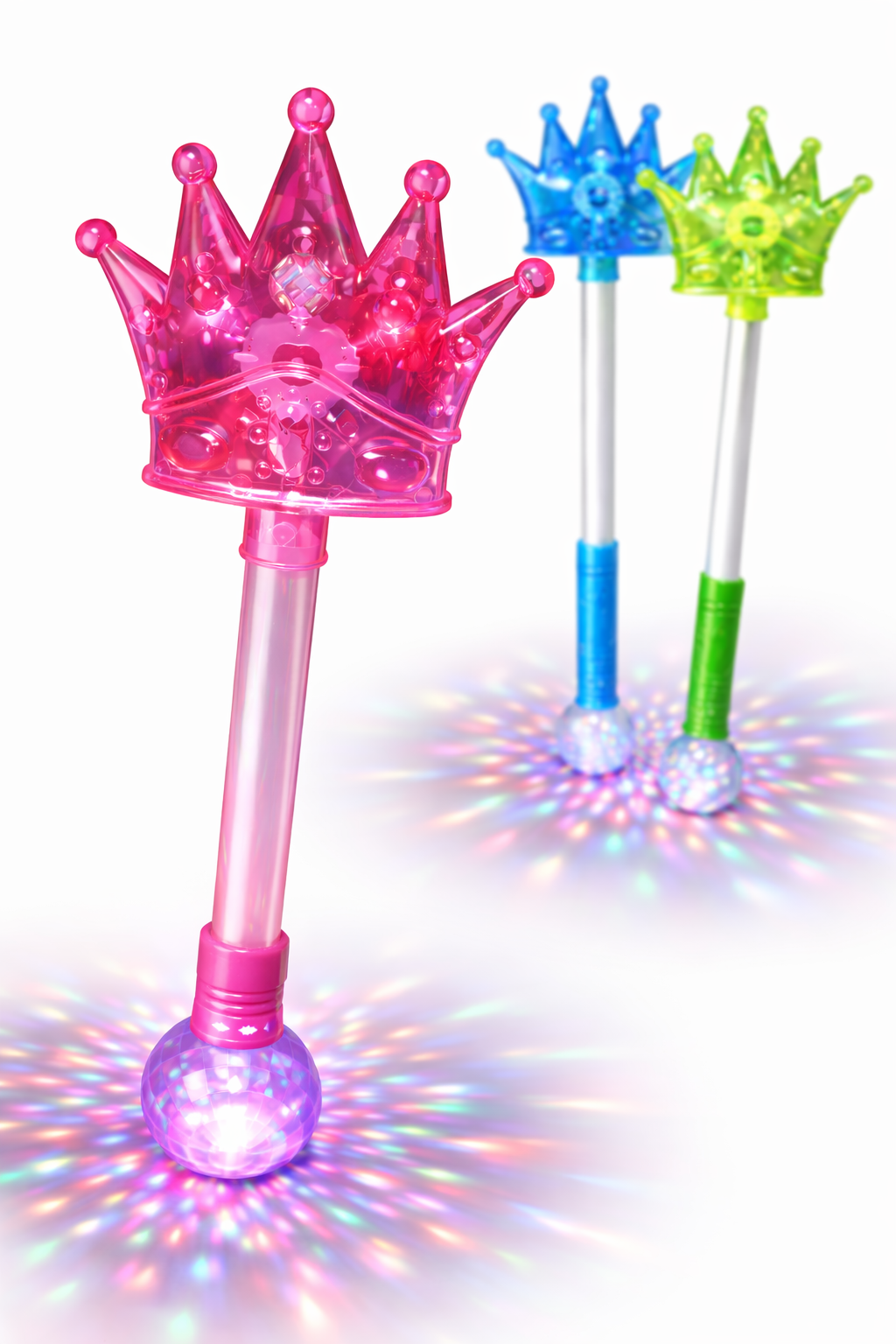 RÓŻDŻKA ŚWIECĄCA KORONA EFEKT KULI DISCO 52cm BEZ DŹWIĘKU 52cm E1507 EMAJ