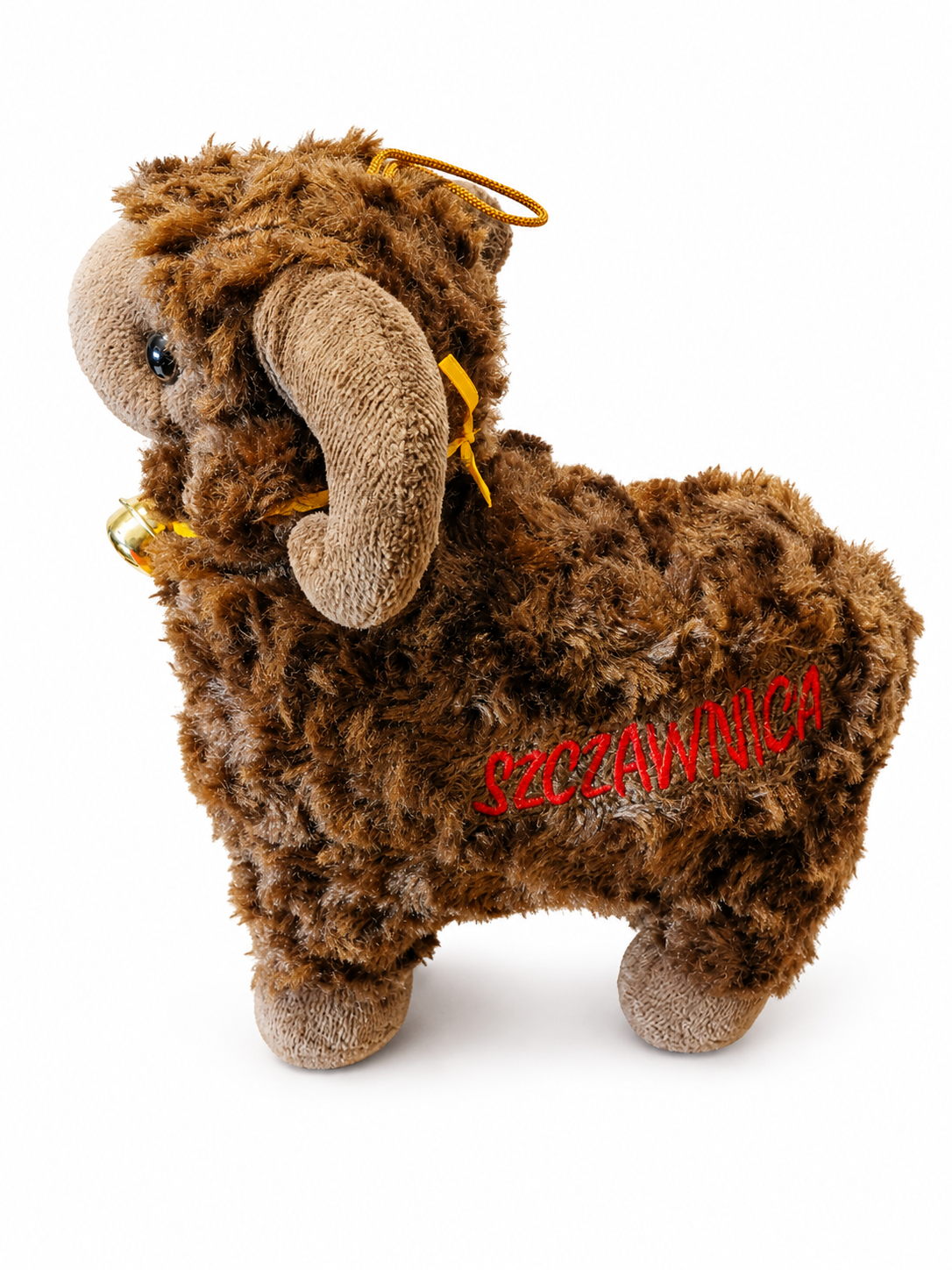 MASKOTKA OWCA BRĄZOWA 25CM OWIECZKA Z NAPISEM SZCZAWNICA Z DZWONECZKIEM E2788 EMAJ