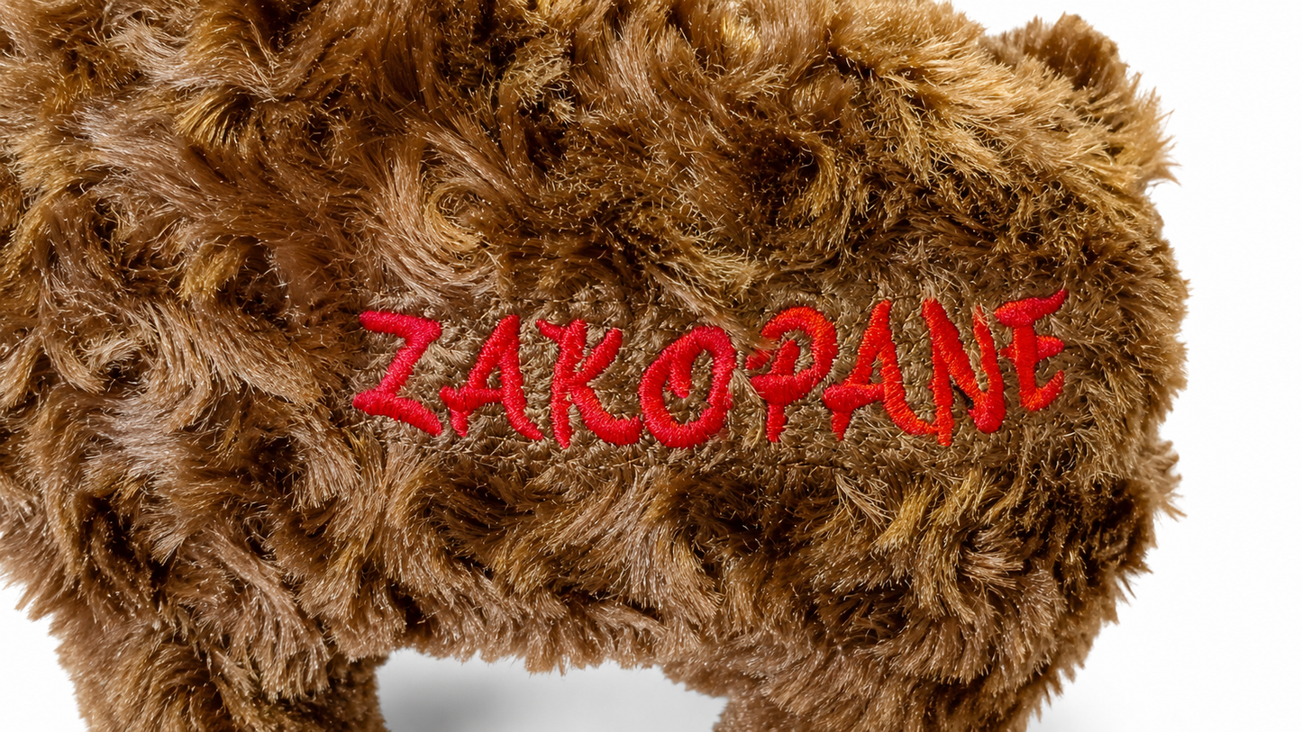 MASKOTKA OWCA BRĄZOWA 25CM Z NAPISEM ZAKOPANE BECZĄCA OWIECZKA E2787 EMAJ