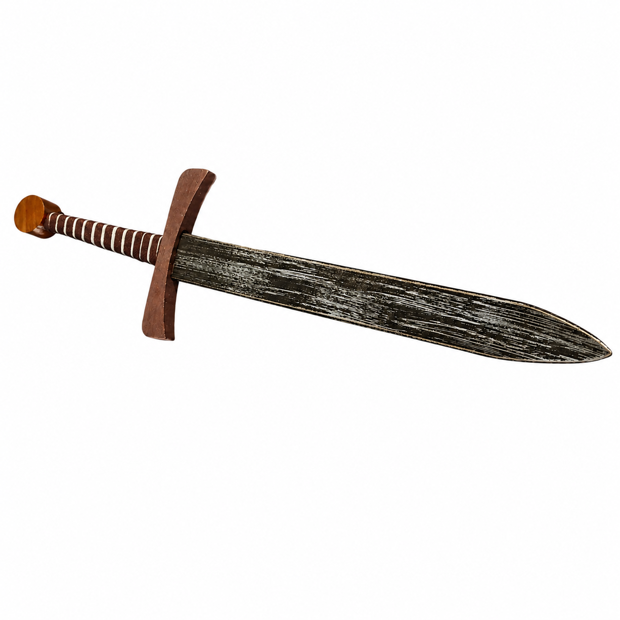 DREWNIANY MIECZ RYCERSKI STYLIZOWANY 57cm REKWIZYT ZABAWKA E1192 EMAJ