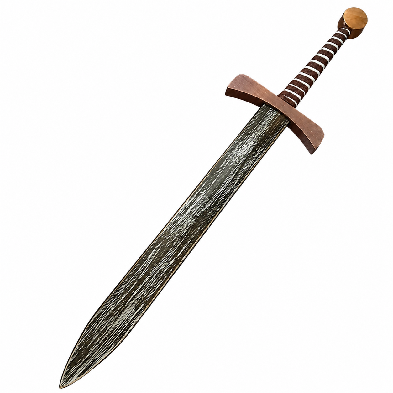 DREWNIANY MIECZ RYCERSKI STYLIZOWANY 57cm REKWIZYT ZABAWKA E1192 EMAJ