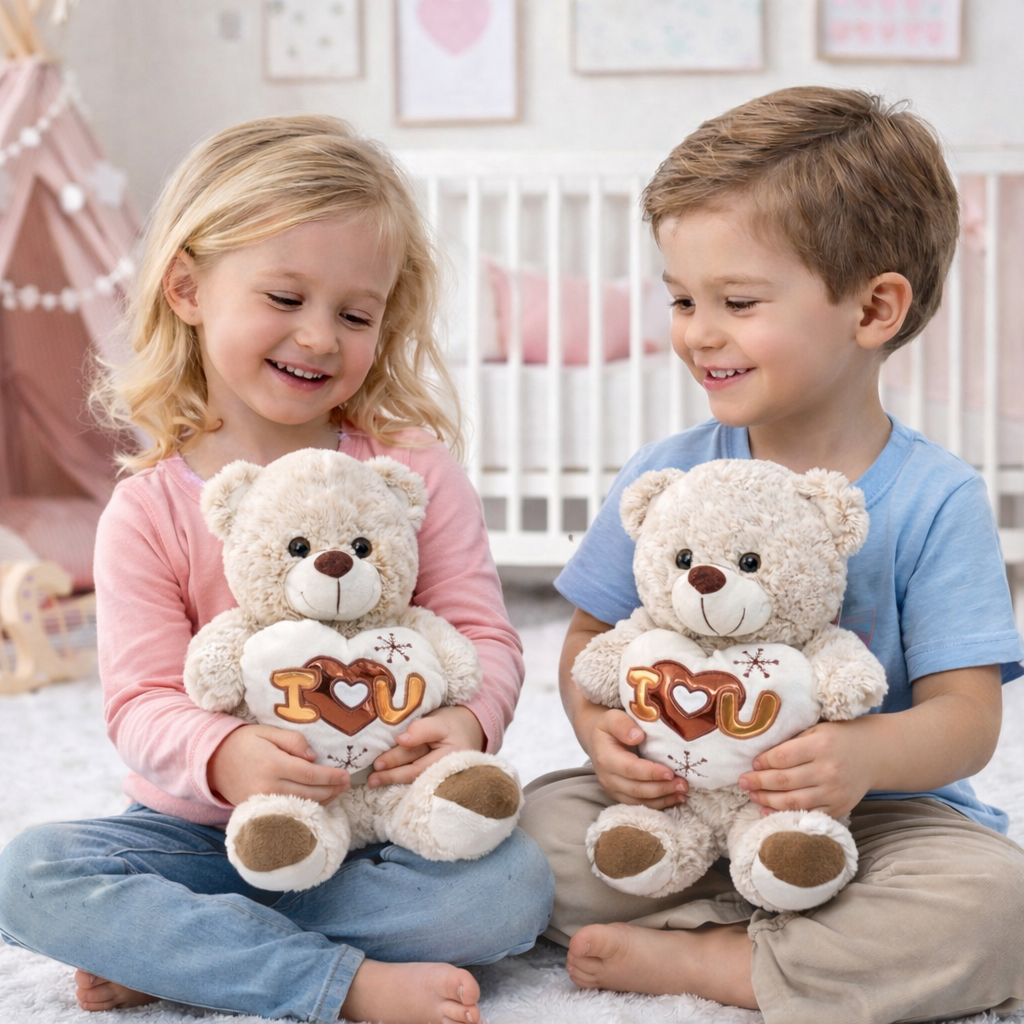 MIŚ PLUSZOWY 32CM SERCE I LOVE YOU 2 KOLORY PRZYTULAK NA PREZENT E2503 EMAJ