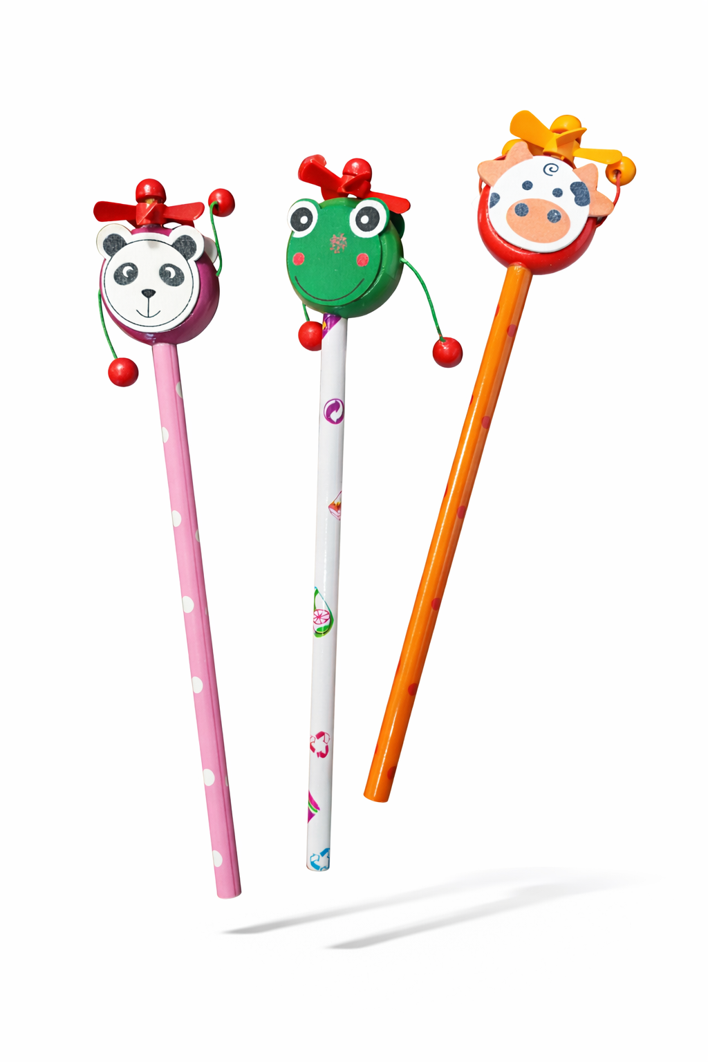 OŁÓWEK DREWNIANY SENSORYCZNY 22CM WIATRACZEK KORALIK RÓŻNE WZORY E2202 EMAJ